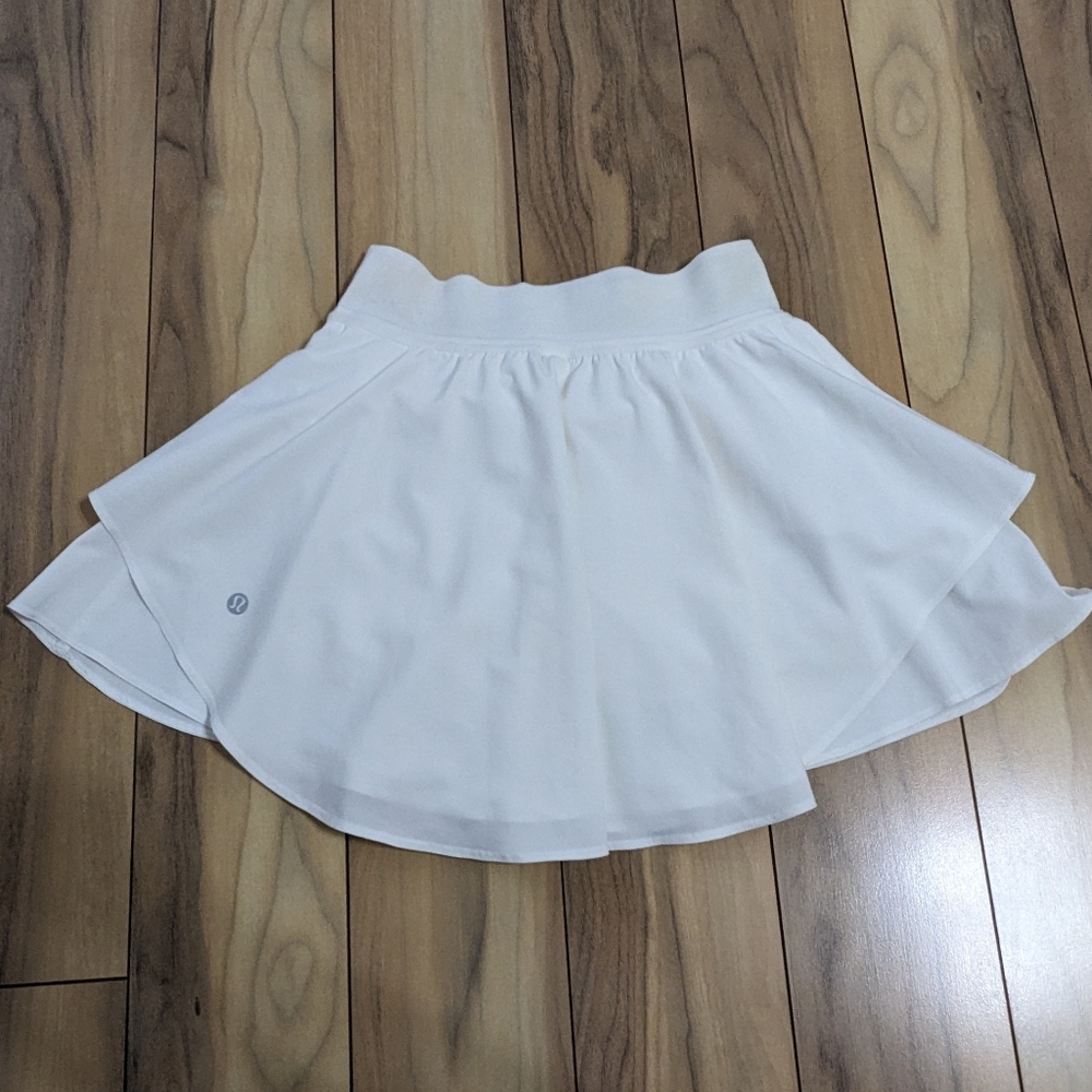 Lululemon Court Rival High-Rise White Layered Tennis Skirt